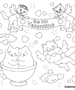 Valentines Day Cards Coloring Pages Printable for Free Download