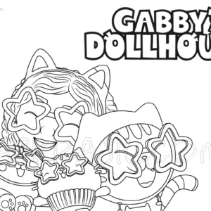 Gabby Dollhouse Coloring Pages grátis e fáceis para crianças