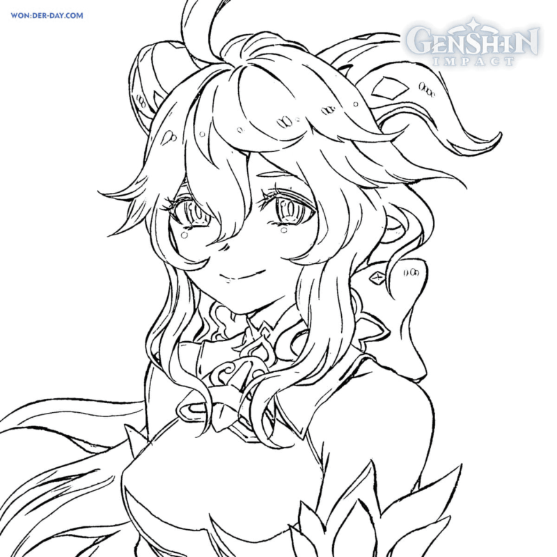 Genshin Impact Coloring Pages Printable for Free Download