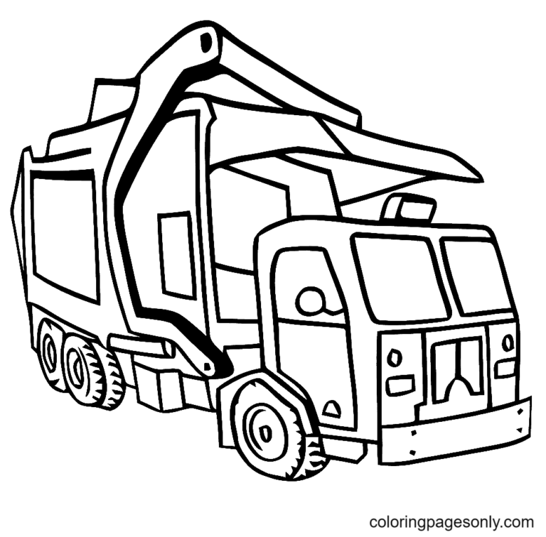 Garbage Truck Coloring Pages Printable for Free Download