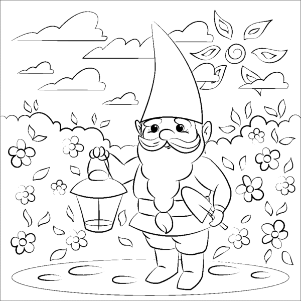 Gnome Coloring Pages Printable for Free Download