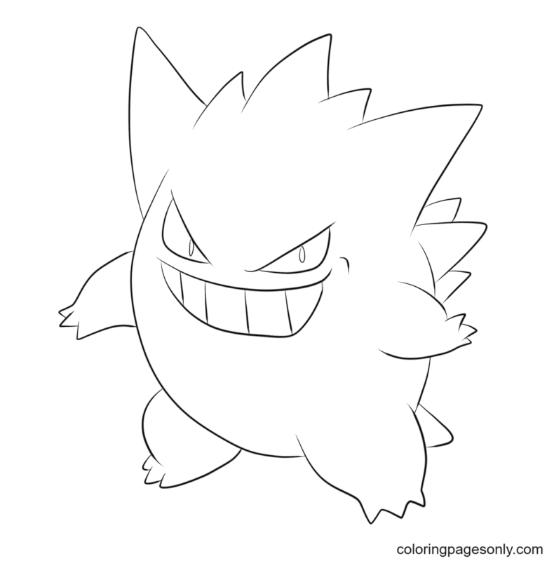 Gengar Coloring Pages Printable for Free Download