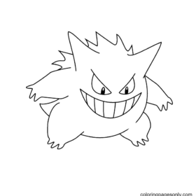 Gengar Coloring Pages Printable for Free Download