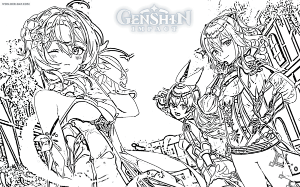 Genshin Impact Coloring Pages Printable for Free Download