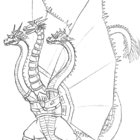 King Ghidorah Coloring Pages Printable for Free Download