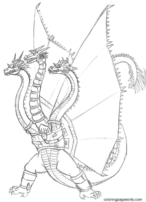 King Ghidorah Coloring Pages Printable for Free Download