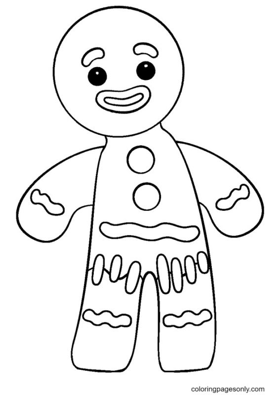 Gingerbread Man Coloring Pages Printable for Free Download