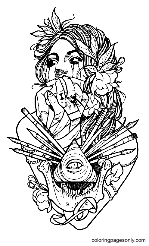 Tattoo Coloring Pages Stock Photos, Images and Backgrounds for Free Download