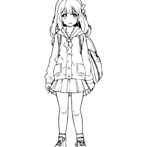 Anime Girl Coloring Pages Printable for Free Download