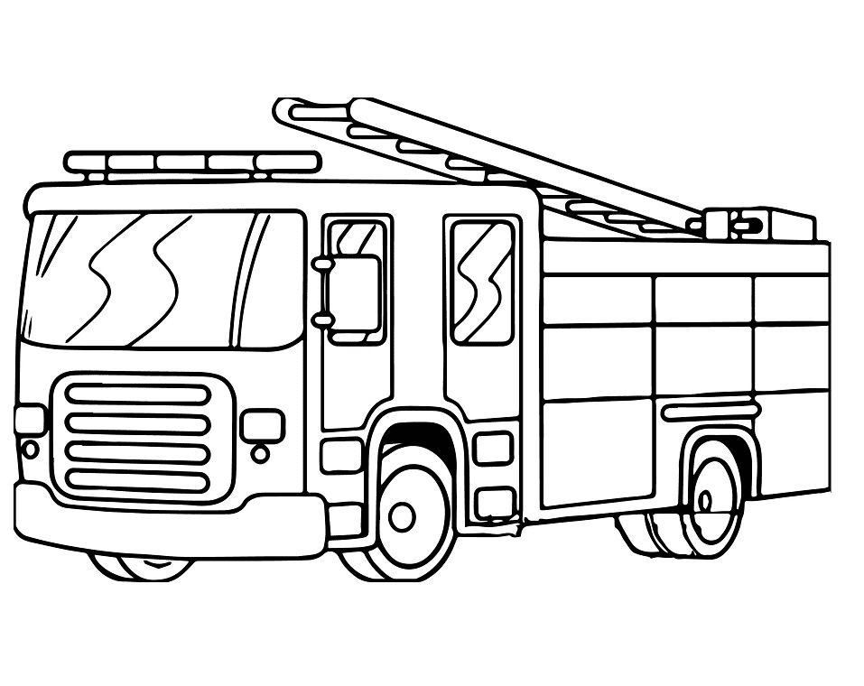 Fire Truck Coloring Pages Printable for Free Download