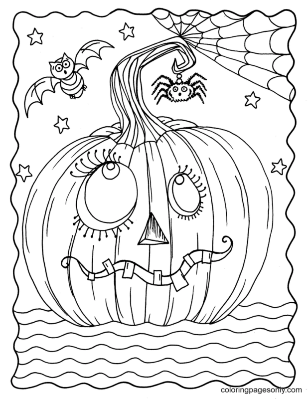 Halloween Pumpkin Coloring Pages Printable for Free Download