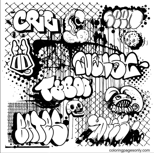 Graffiti Coloring Pages Printable for Free Download