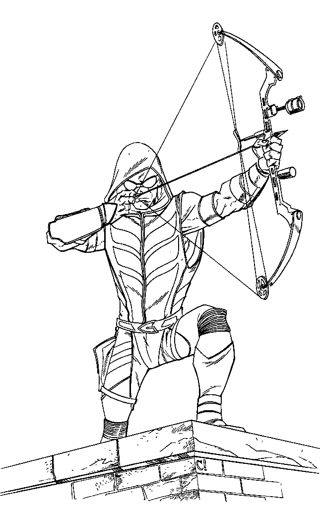 bow and arrow coloring page