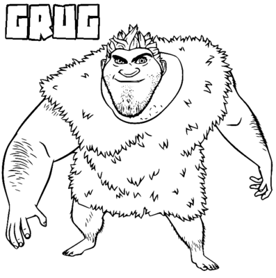 grug crood coloring pages for kids the croods