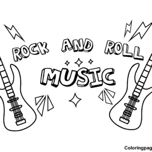 rock guitar coloring page