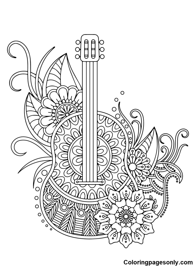 Guitar Coloring Pages Printable for Free Download