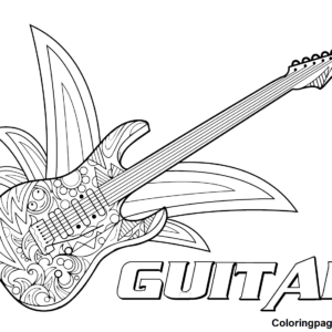 electric guitar coloring pages