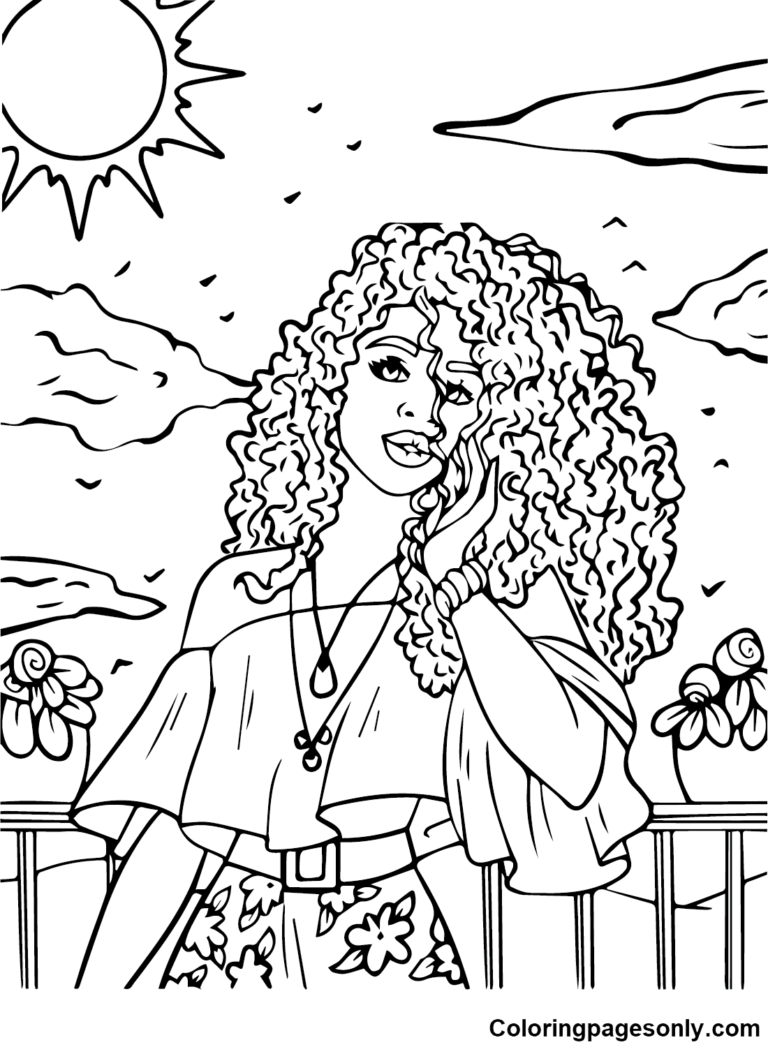 Halle Bailey Coloring Pages Printable for Free Download