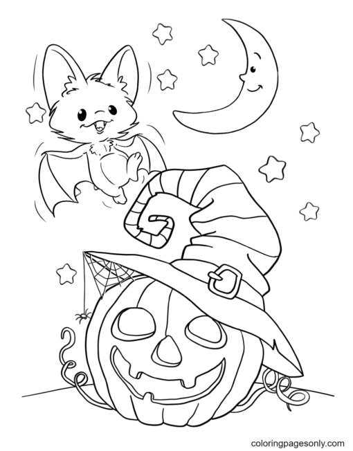 Halloween Bats Coloring Pages Printable for Free Download