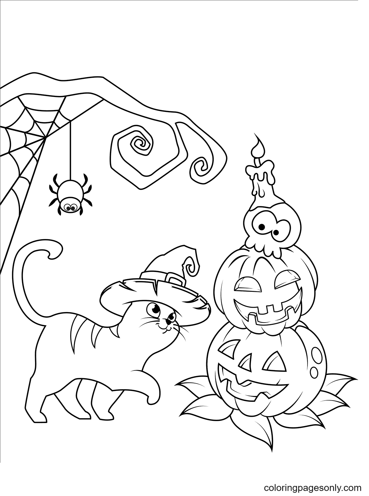 Jack O' Lantern Coloring Pages Printable for Free Download