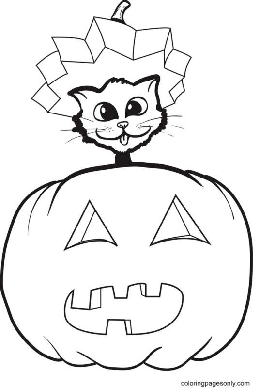 Halloween Cats Coloring Pages Printable for Free Download