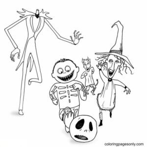 Nightmare Before Christmas Coloring Pages Printable for Free Download