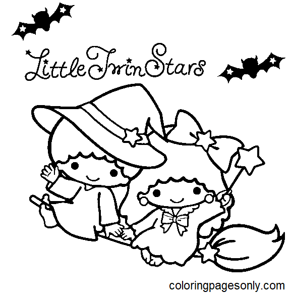 Little Twin Stars Coloring Pages Printable for Free Download