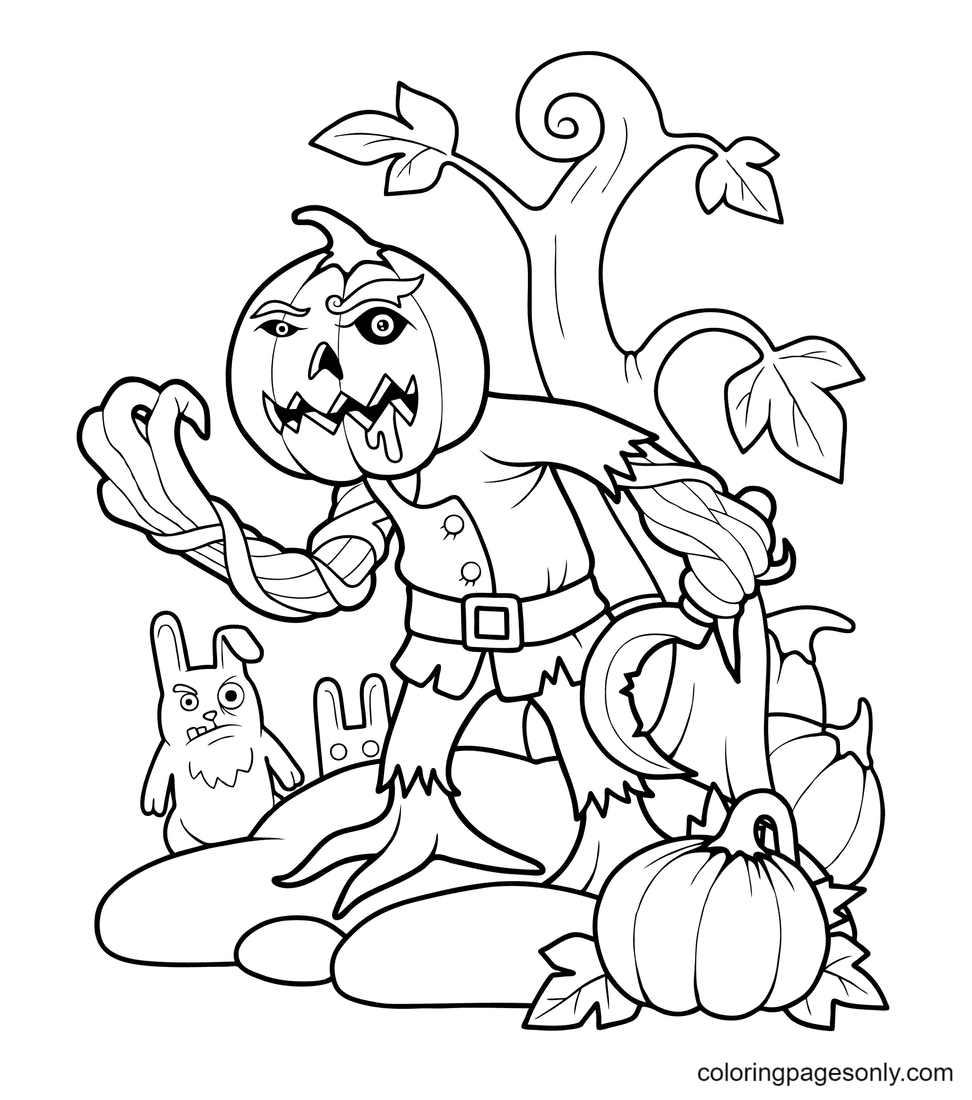 Day of the Dead Halloween Pumpkin digital coloring page -  Portugal