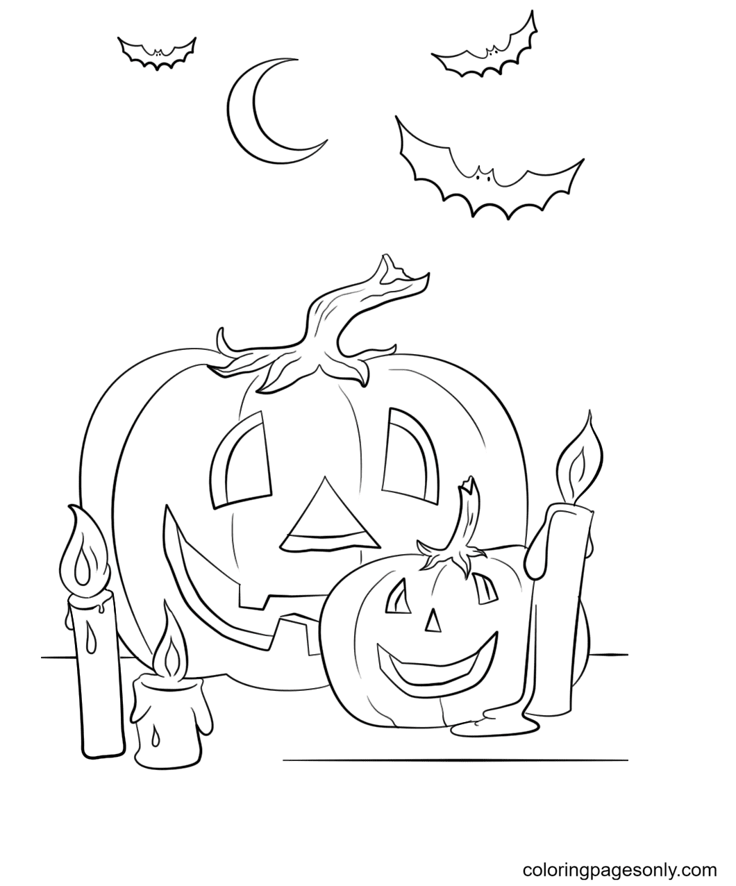 Jack O' Lantern Coloring Pages Printable for Free Download