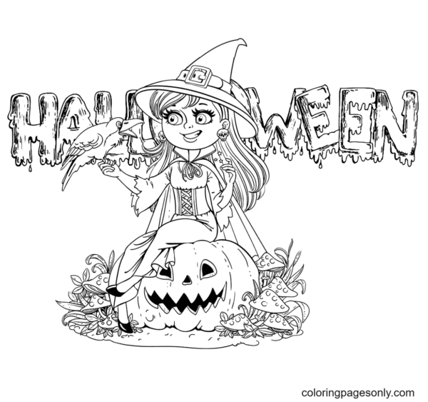 Halloween Witch Coloring Pages Printable for Free Download