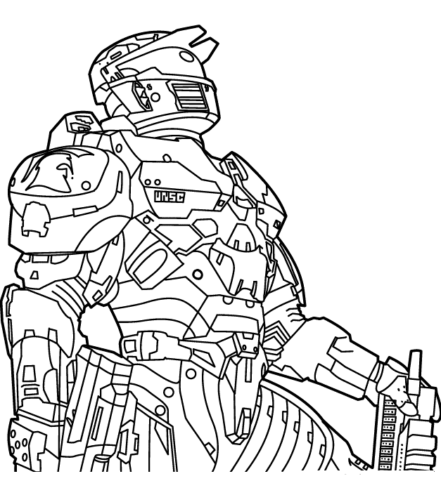 halo 3 master chief coloring pages