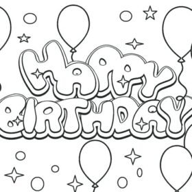 Happy Birthday Coloring Pages Printable for Free Download