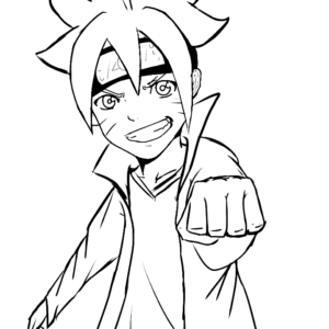 boruto is smiling Coloring Page - Anime Coloring Pages