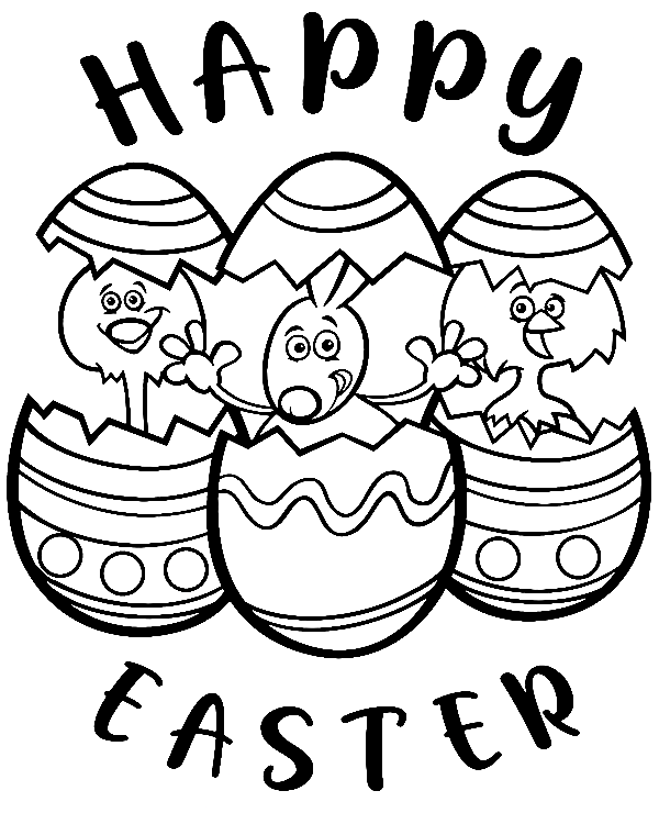 Easter Card Coloring Pages Printable for Free Download