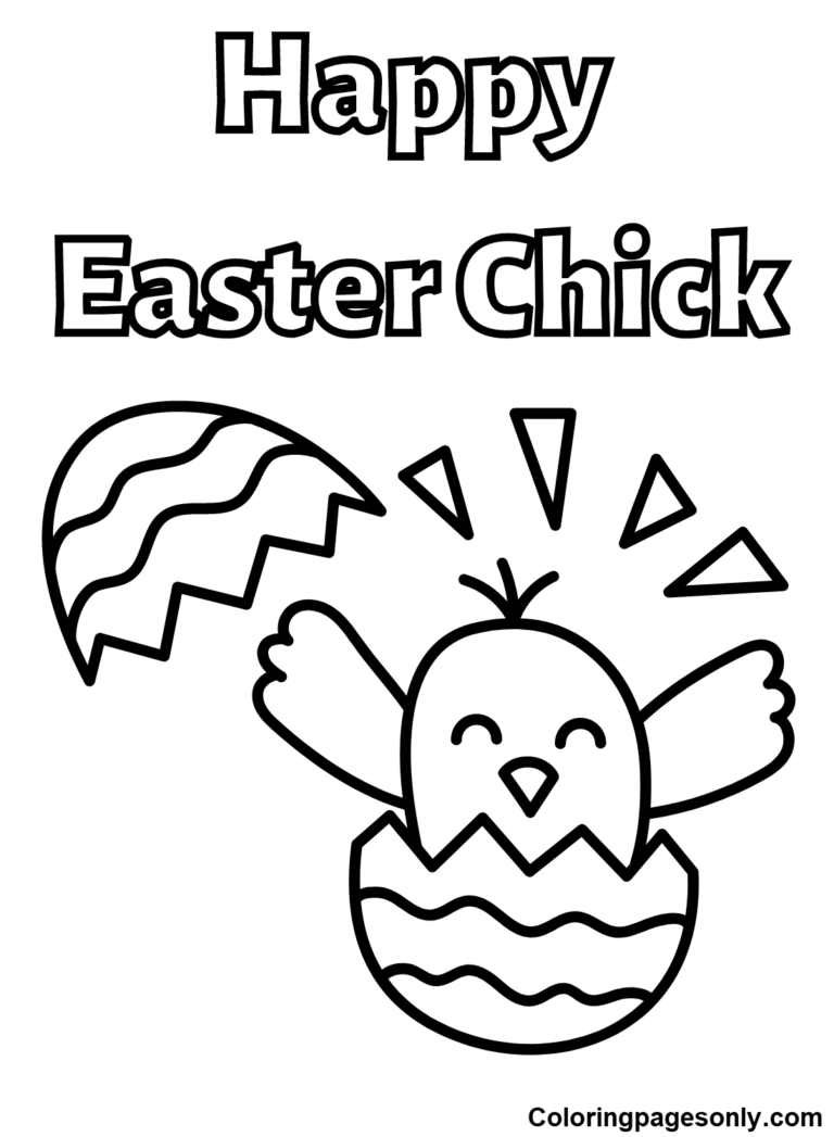 Easter Chick Coloring Pages Printable for Free Download