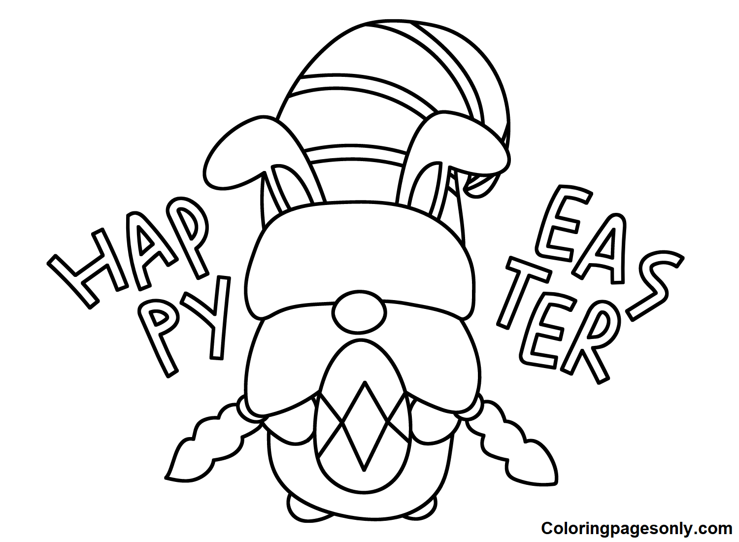 Easter Gnome Coloring Pages Printable for Free Download