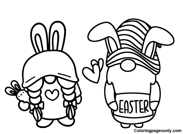 Easter Gnome Coloring Pages Printable for Free Download