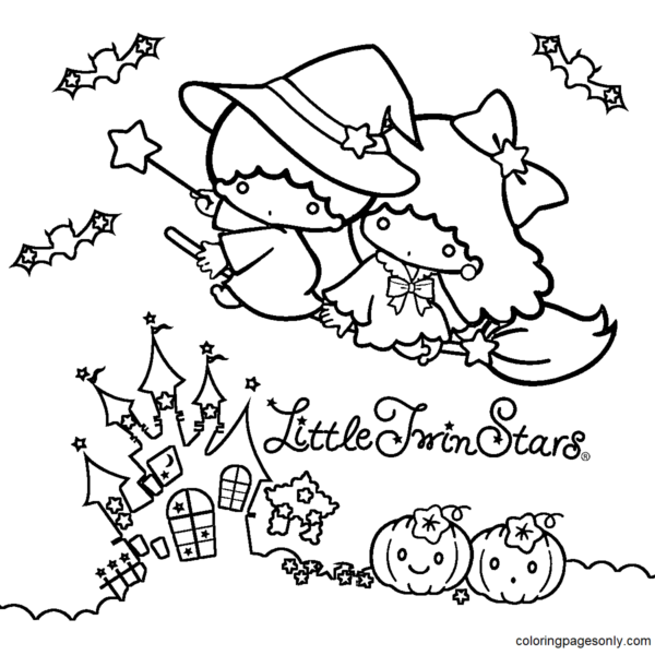 Little Twin Stars Coloring Pages Printable for Free Download