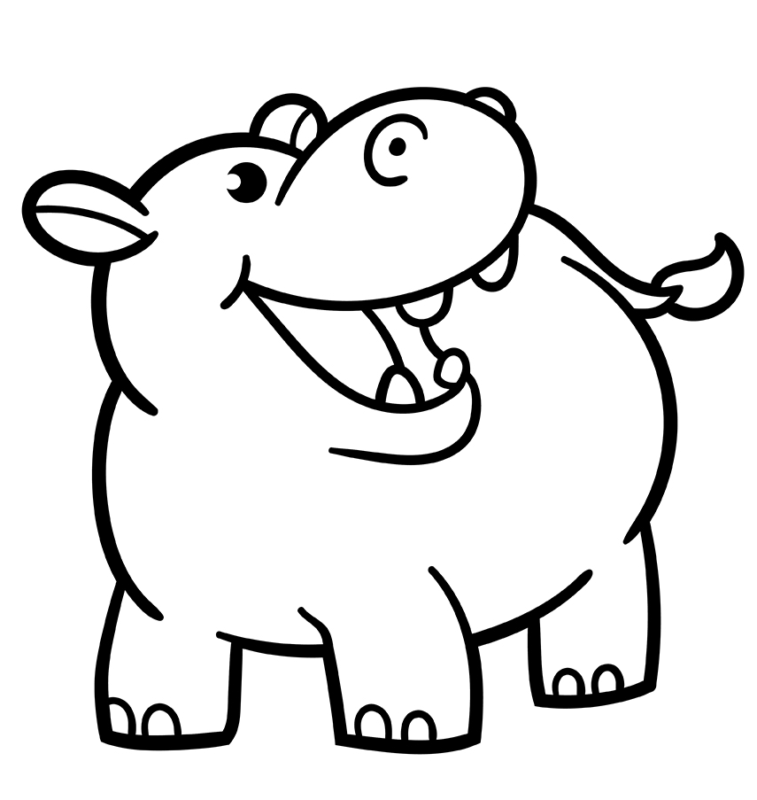 Hippo Coloring Pages Printable for Free Download