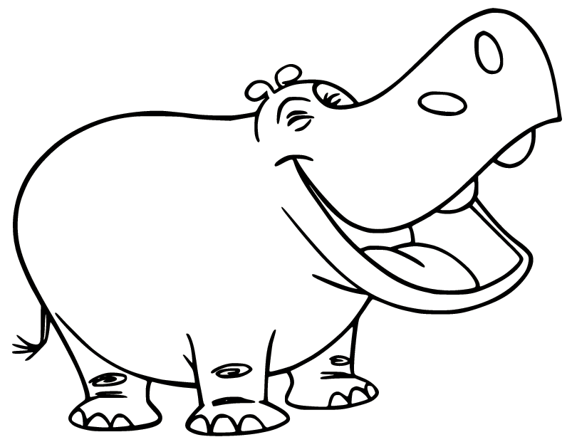 Hippo Coloring Pages Printable for Free Download