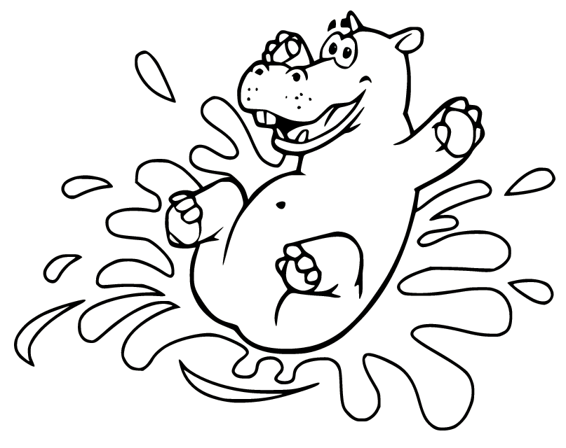 Hippo Coloring Pages Printable for Free Download