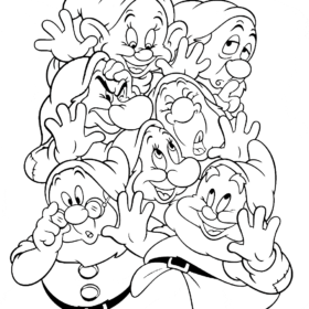 Seven Dwarfs Coloring Pages Printable for Free Download