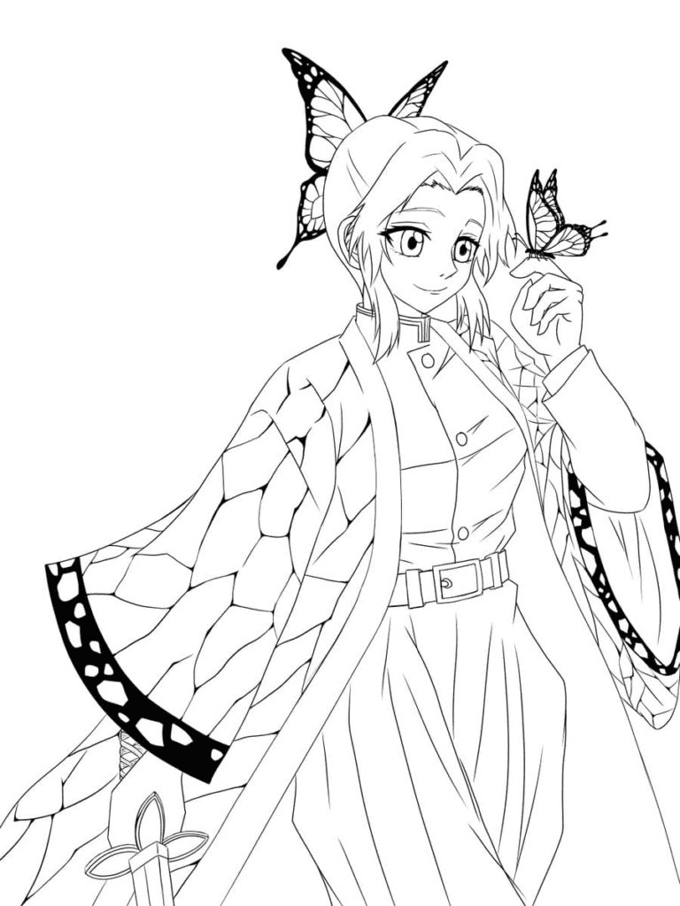 Shinobu Kochou Coloring Pages Printable for Free Download