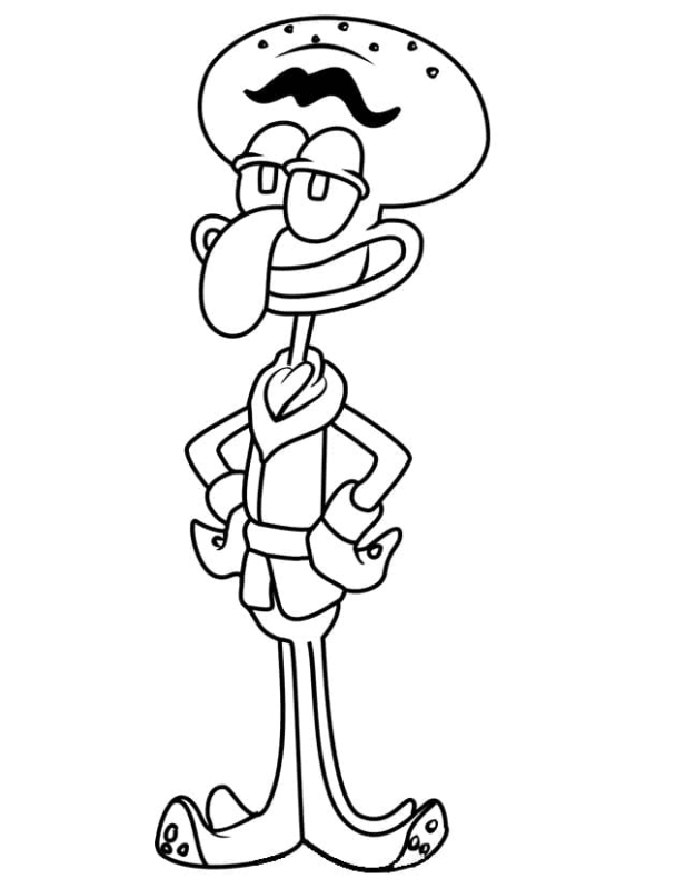 Squidward Tentacles Coloring Pages Printable for Free Download