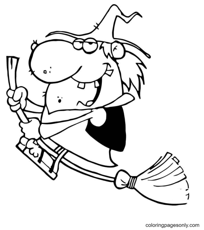 Halloween Witch Coloring Pages Printable for Free Download