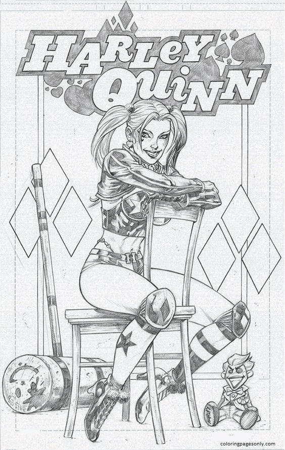 Harley Quinn Coloring Pages Printable for Free Download