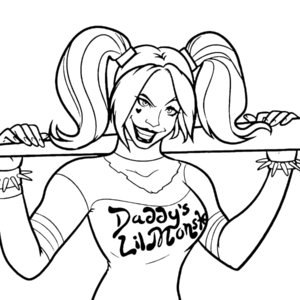harley quinn face coloring pages