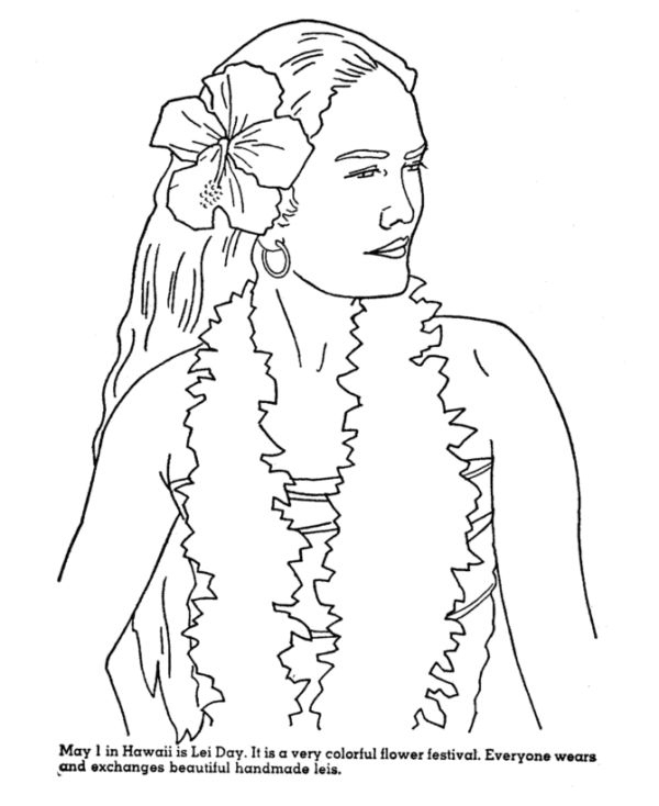 Lei Day Coloring Pages Printable for Free Download