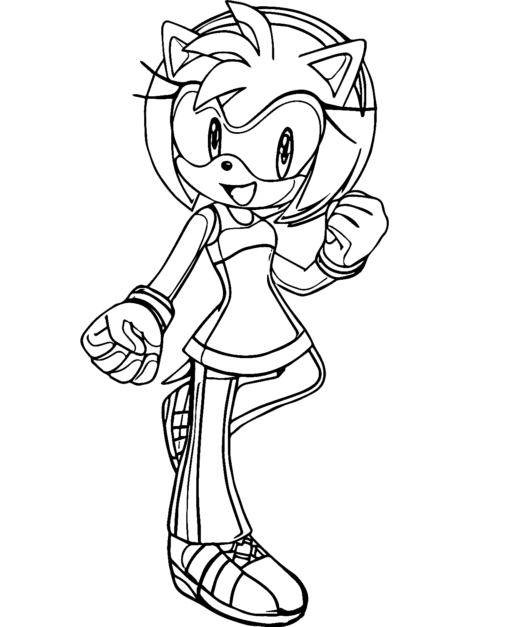 Amy Rose Coloring Pages Printable for Free Download