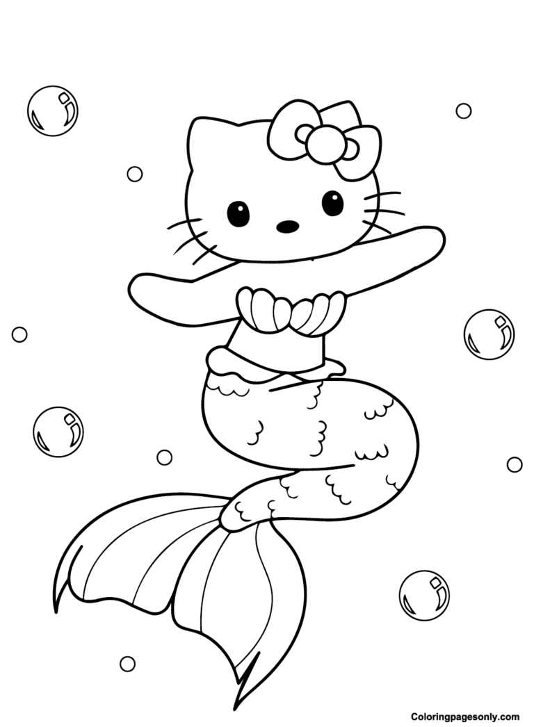 10 Mermaid Hello Kitty Coloring Pages for Imaginative Fun